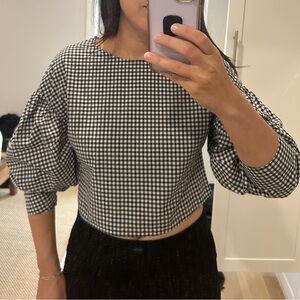 Vintage Gingham Blouse, size S